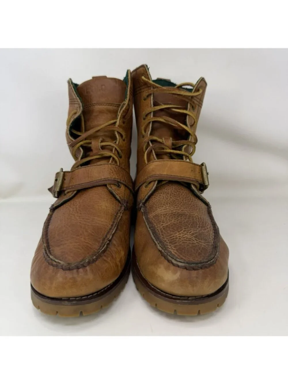 Polo Ralph Lauren Ranger Leather Combat Boots Brown Men’s Size 10.5 D